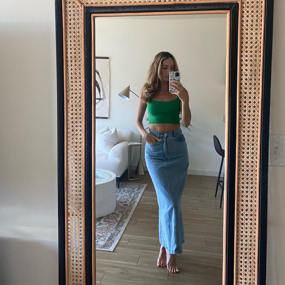 Nanushka denim midi/ maxi denim skirt